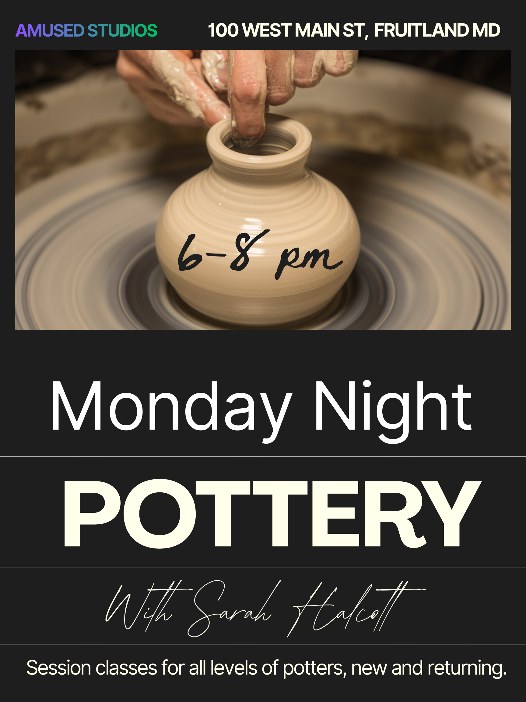 4 Week Session, Mondays in December, 6-8pm